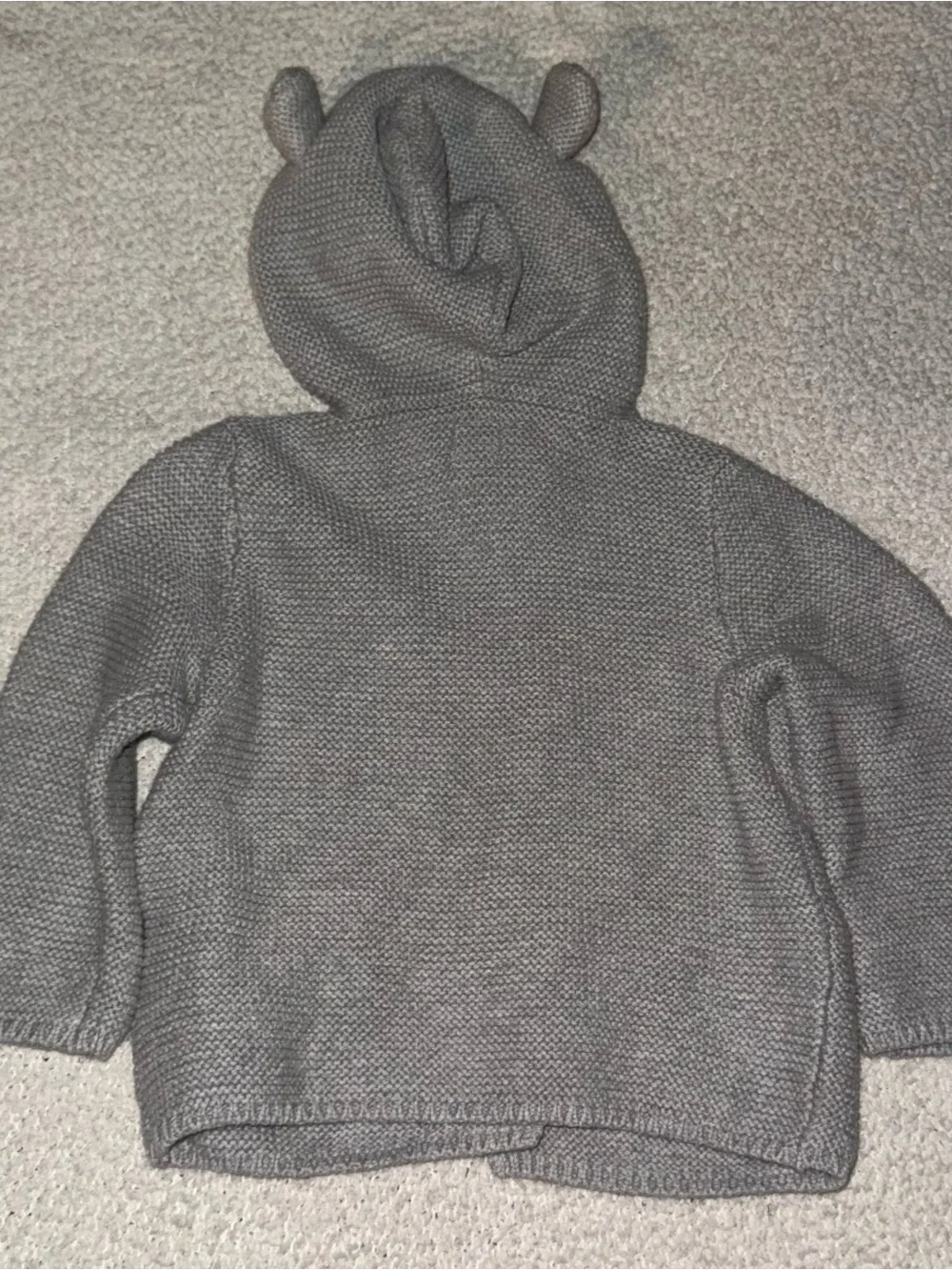 Baby Gap Gray Knit Hooded Cardigan Pants Set 12-18M